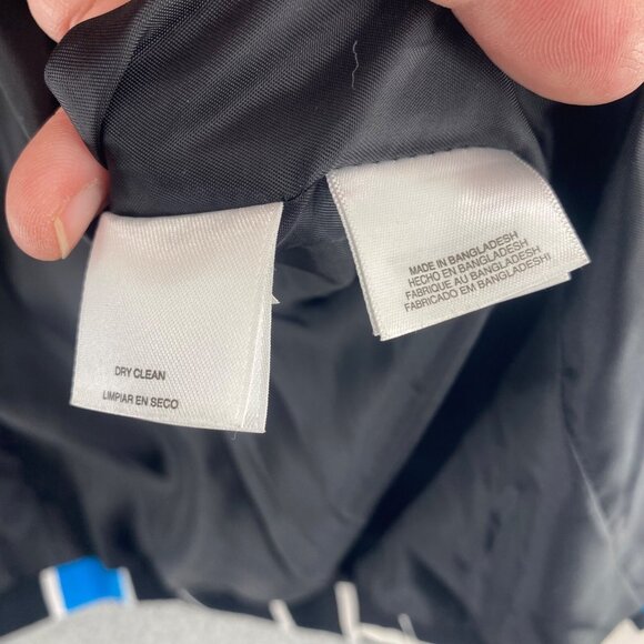 Kasper Blazer Womens 10 Blue Black Pattern Stretch 3/4 Sleeve Shawl Lapel Jacket - Picture 6 of 10